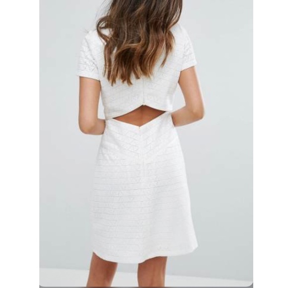 REISS magnolia white eyelet dress open back - Picture 2 of 11
